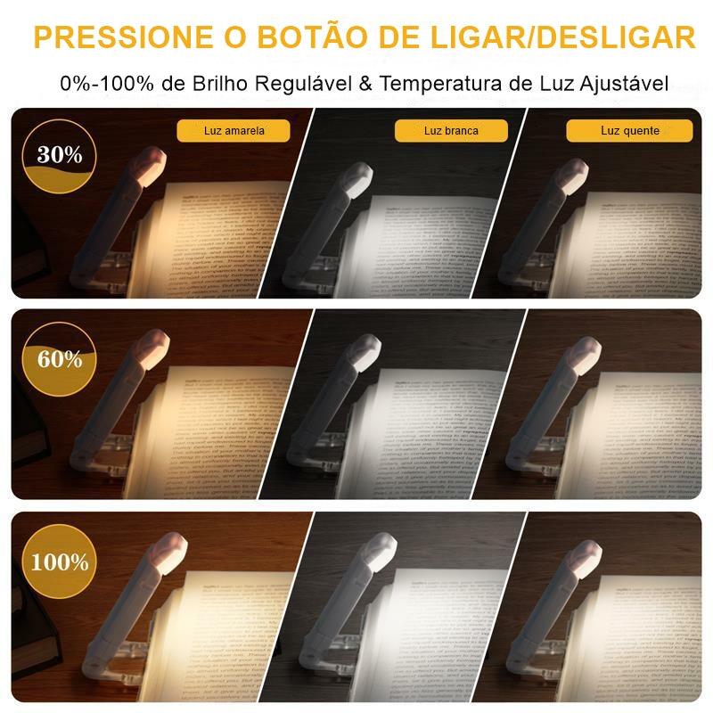 LumiClip - Luz de Leitura LED Recarregável com Proteção para os Olhos