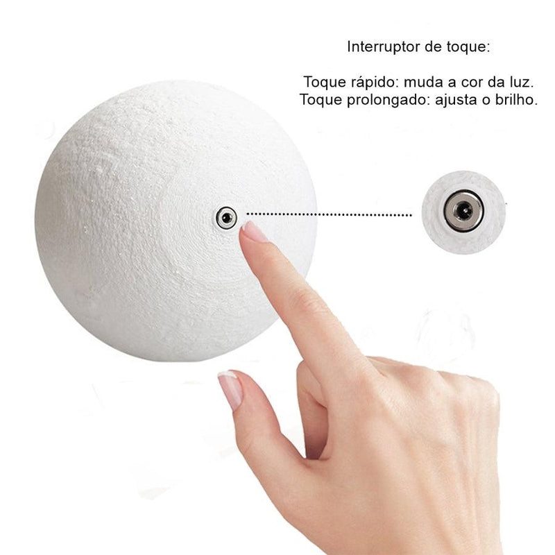 Luminária Lunar – Luz LED Recarregável